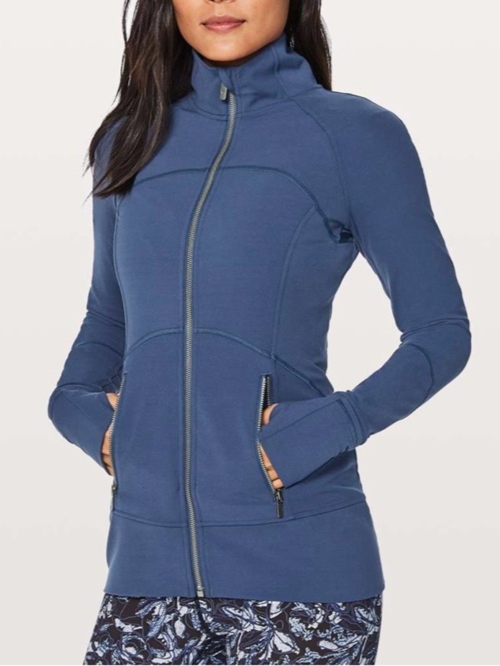 Lululemon Contour Full-Zip Athletic Jacket in mineral blue.